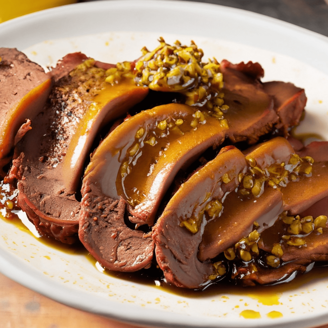 Ox tongue (lengua) cooked in sous vide