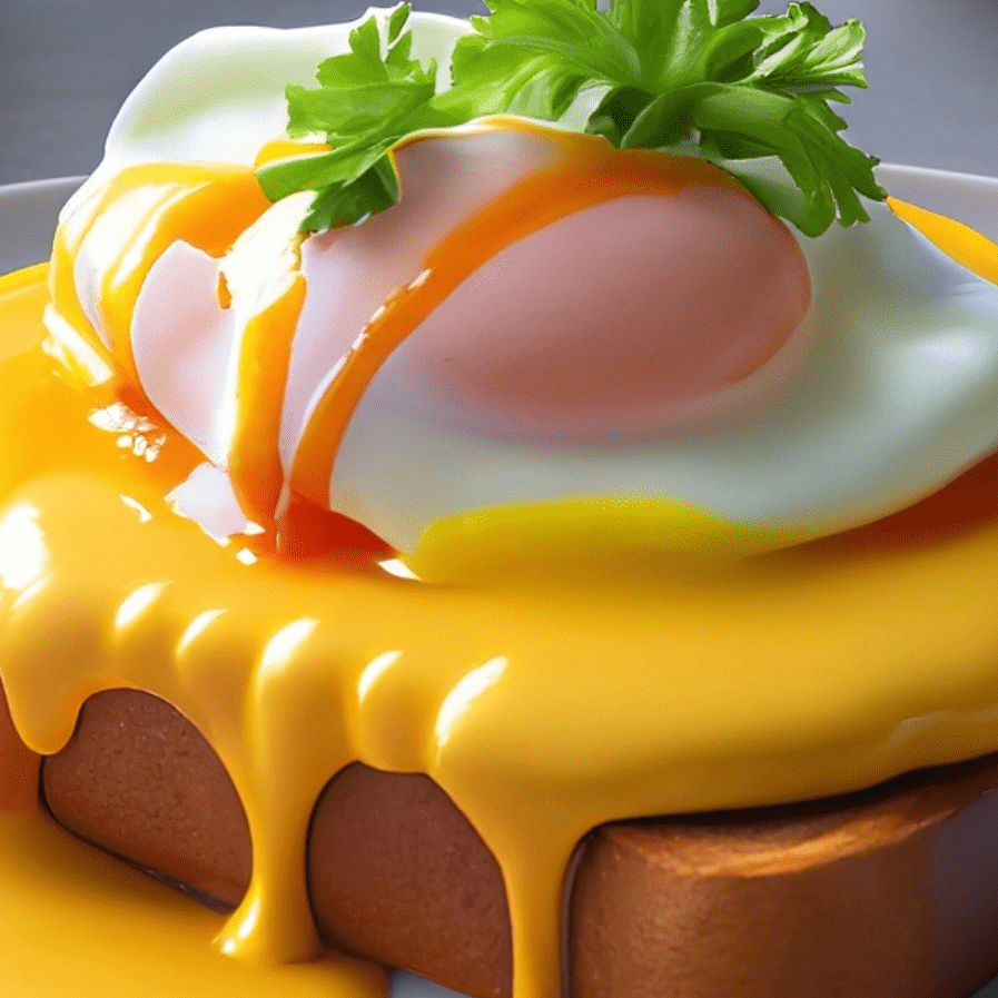 Benedict egg with hollandaise sauce