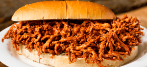 Recipe of pulled pork sandwich with barbecue