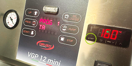 Regulando a temperatura de selagem - VGP 12 Mini